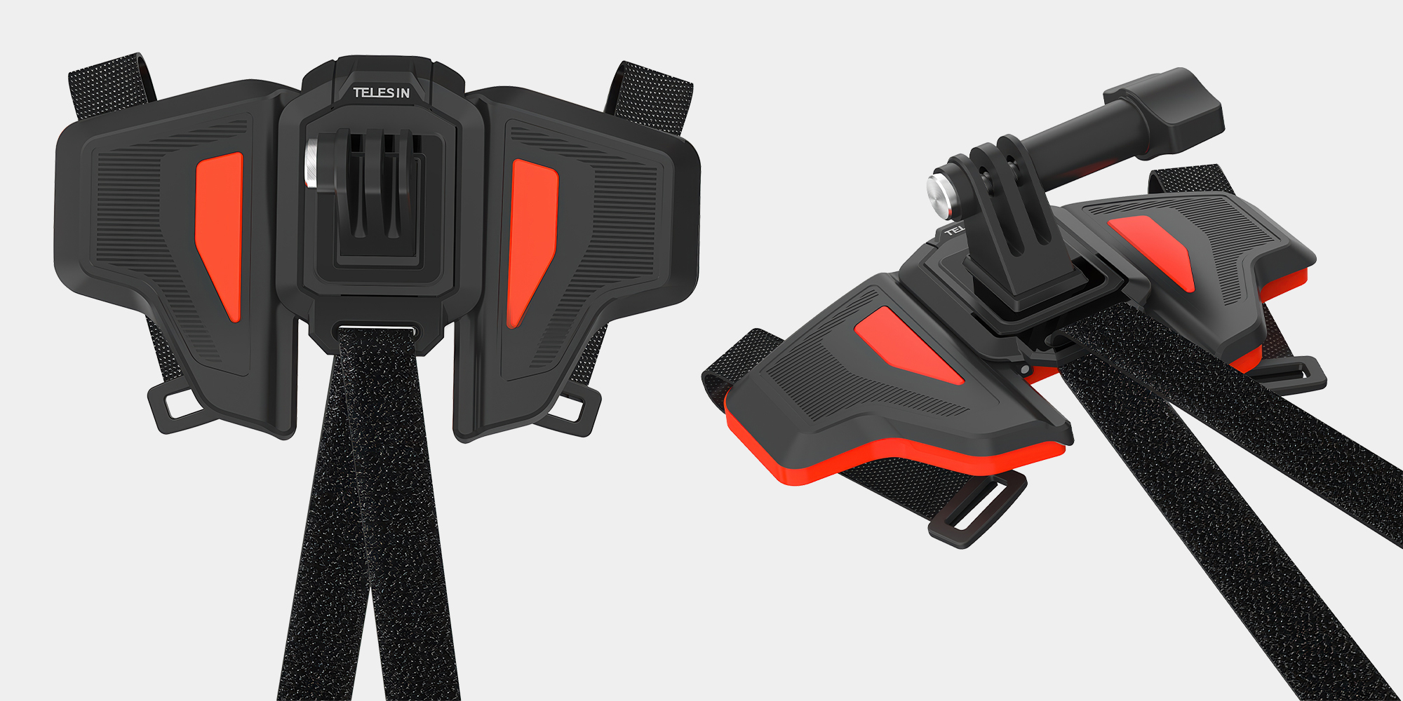 Mocowanie na kask motocyklowy Telesin GP-HBM-MT2 do kamer sportowych - pomarańczowe